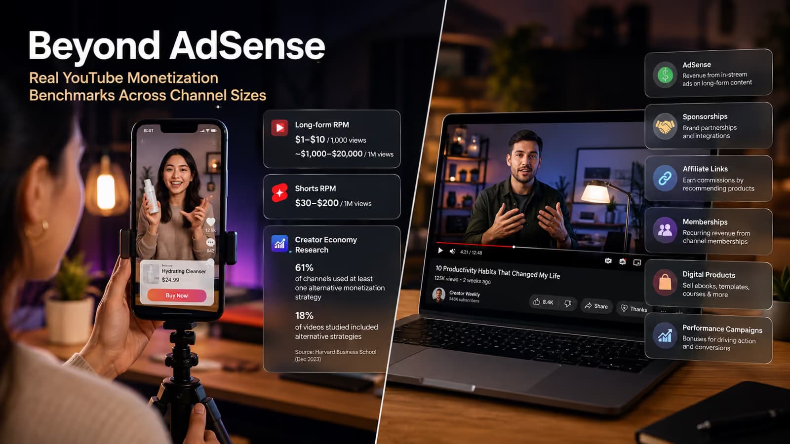 Beyond AdSense: Real YouTube Monetization Benchmarks Across Channel Sizes