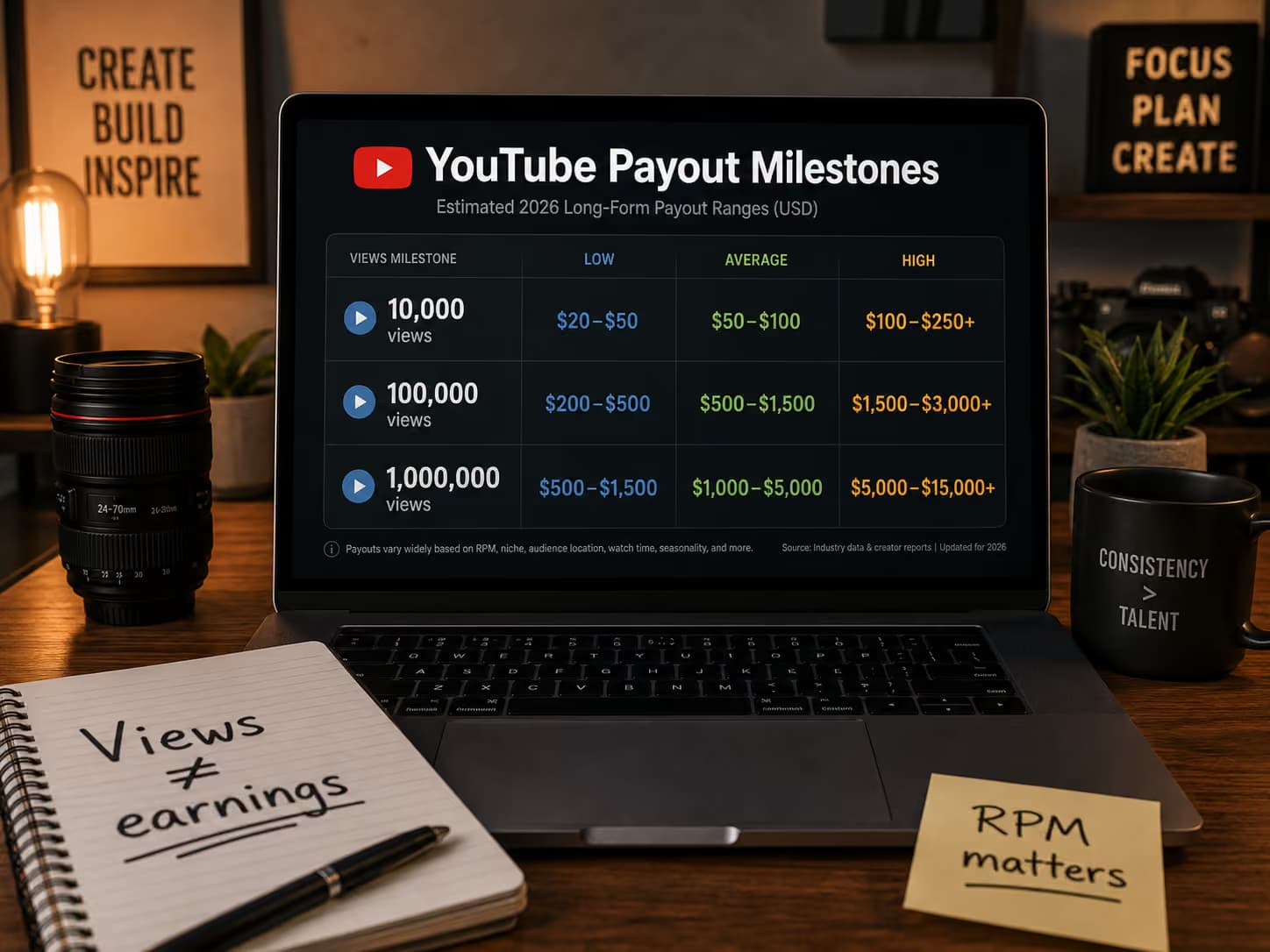 The Truth About YouTube Payouts Across 10k, 100k, and 1M View Milestones