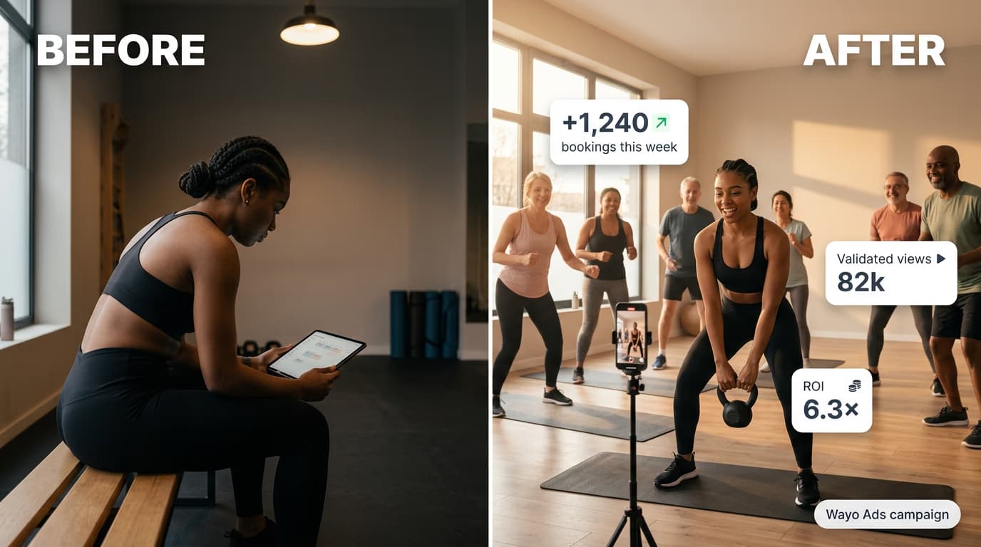 Fitness studio advertiser in the USA scaling class bookings and improving ROI with affordable influencer marketing campaigns and local social influencer marketing