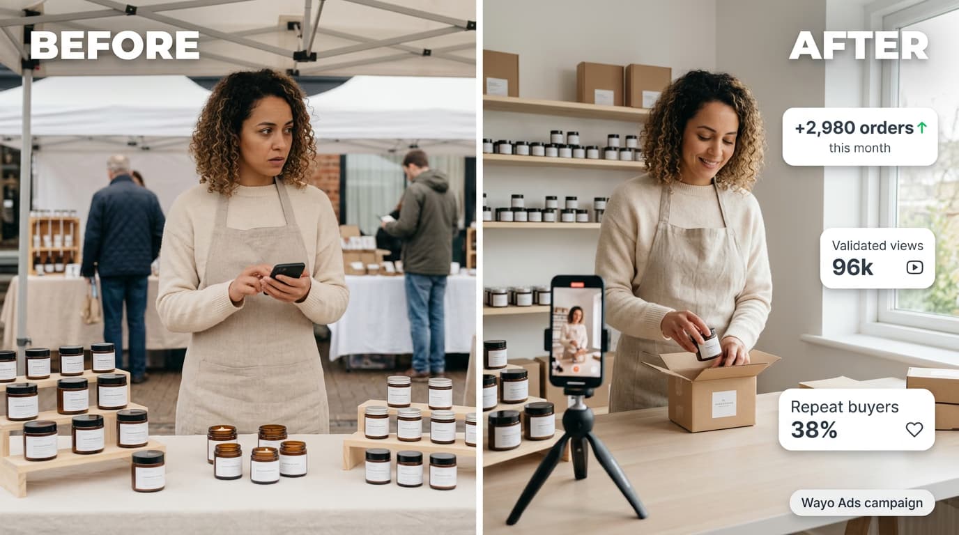 Small handmade product advertiser in the USA growing ecommerce sales and repeat buyers with social influencer marketing and affordable influencer marketing campaigns