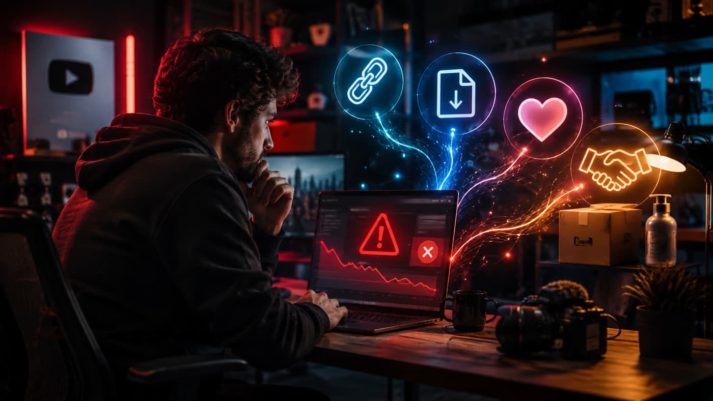 Creator seeing a monetization block on screen, with affiliate, product, fan, and partnership paths still open
